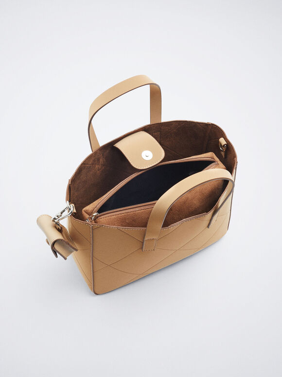 Bolsa Tote para Uso Diário - Cor Camel