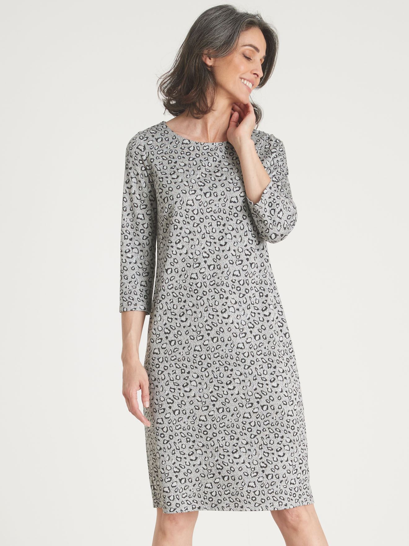 Robe housse en maille jacquard