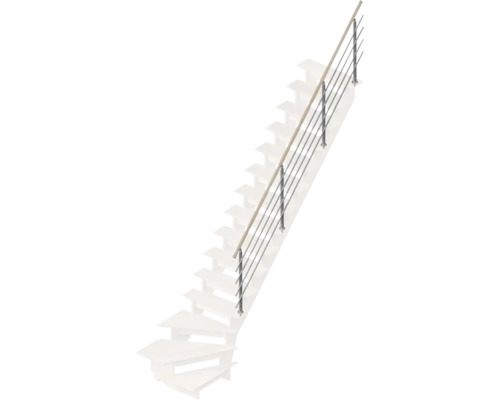 Pertura Linos spiraalleuning, beuken aluminium railing