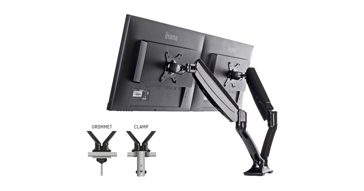 iiyamaDubbele gasveer monitorarm DS3002C-B1  (Zwart)