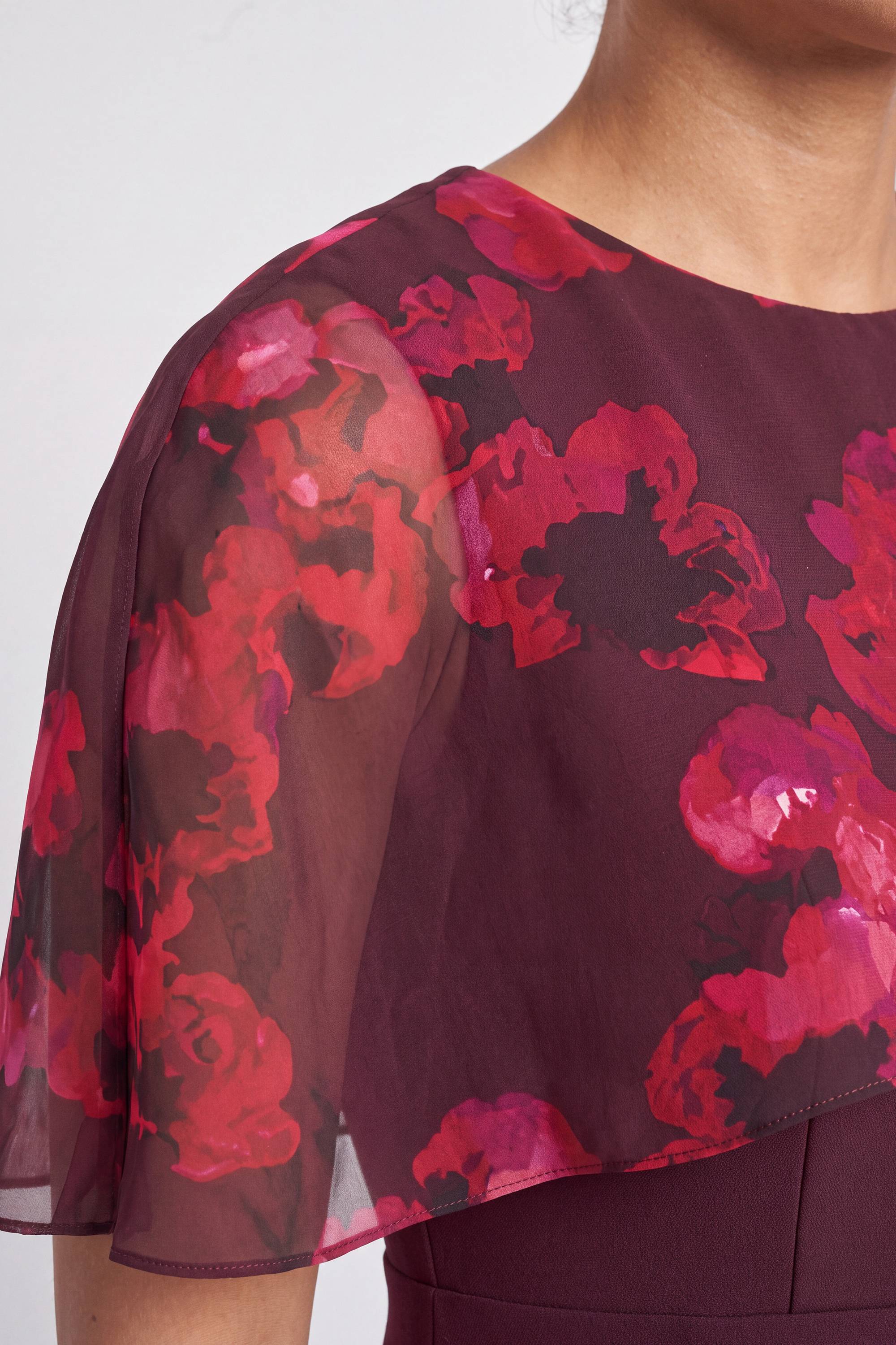 Wallis Robe Crayon Petite À Détail Cape Floral