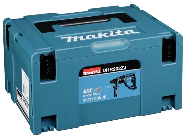 Makita DHR202ZJ - Roterende hammer - ledningfri - 3 tilstande - SDS-plus - 2 Joule - intet batteri - 18 V