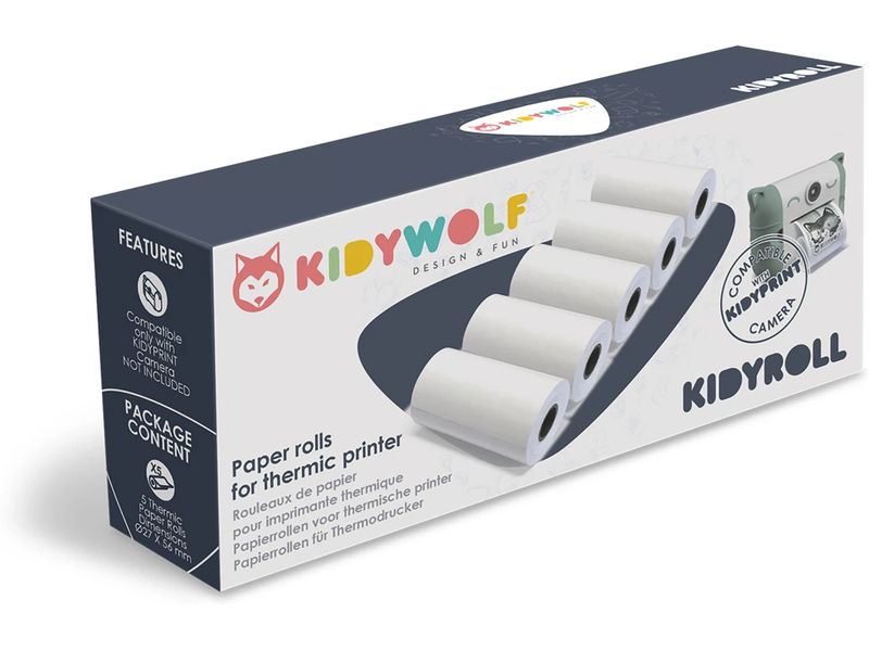 Kidywolf Thermopapier zu Sofortbildkamera 5 Rollen Hochwertige Thermopapierrollen