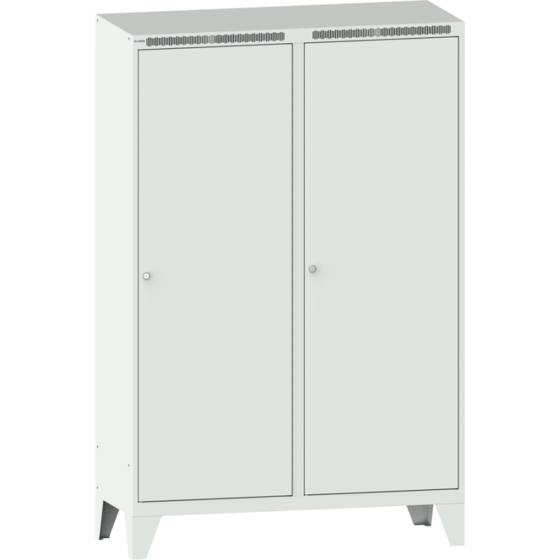 Armoire-vestiaire Lista 1 porte battante pour 2 compartiments L 30 cm - Gris clair RAL 7035
