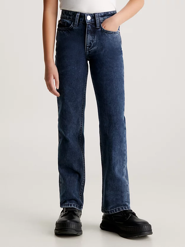Calça jeans reta de cintura alta