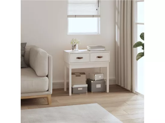 Table console Blanc 76,5x40x75 cm Bois massif de pin
