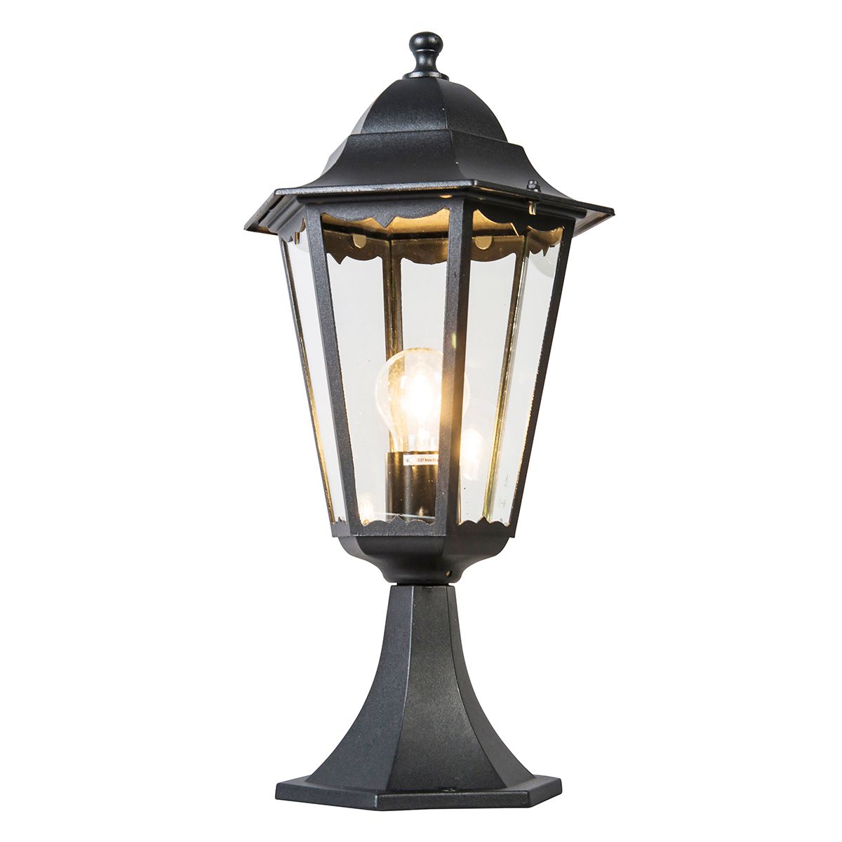 Klassieke buitenlantaarn sokkel zwart 48 cm IP44 - New Orleans
