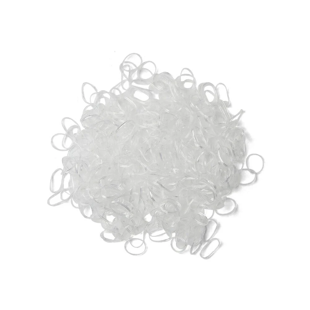Lot de 500 mini élastiques à cheveux caoutchouc transparent