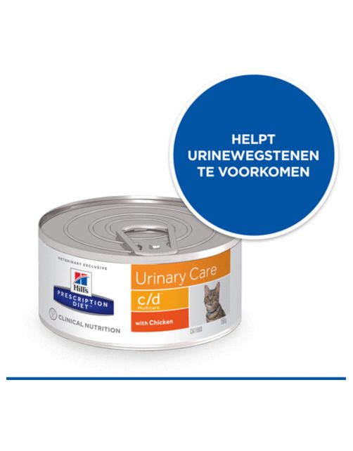 Hill's Prescription Diet C\/D Multicare Urinary Care Blik - Kattenvoer - Kip 156 g