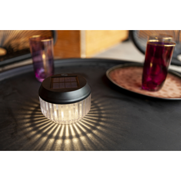 Lutec solar buitentafellamp Diva zwart set van 2