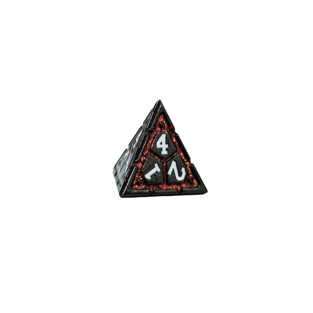 Set de 7 Dés JDR Répliquant : Forge - Noir et Rouge