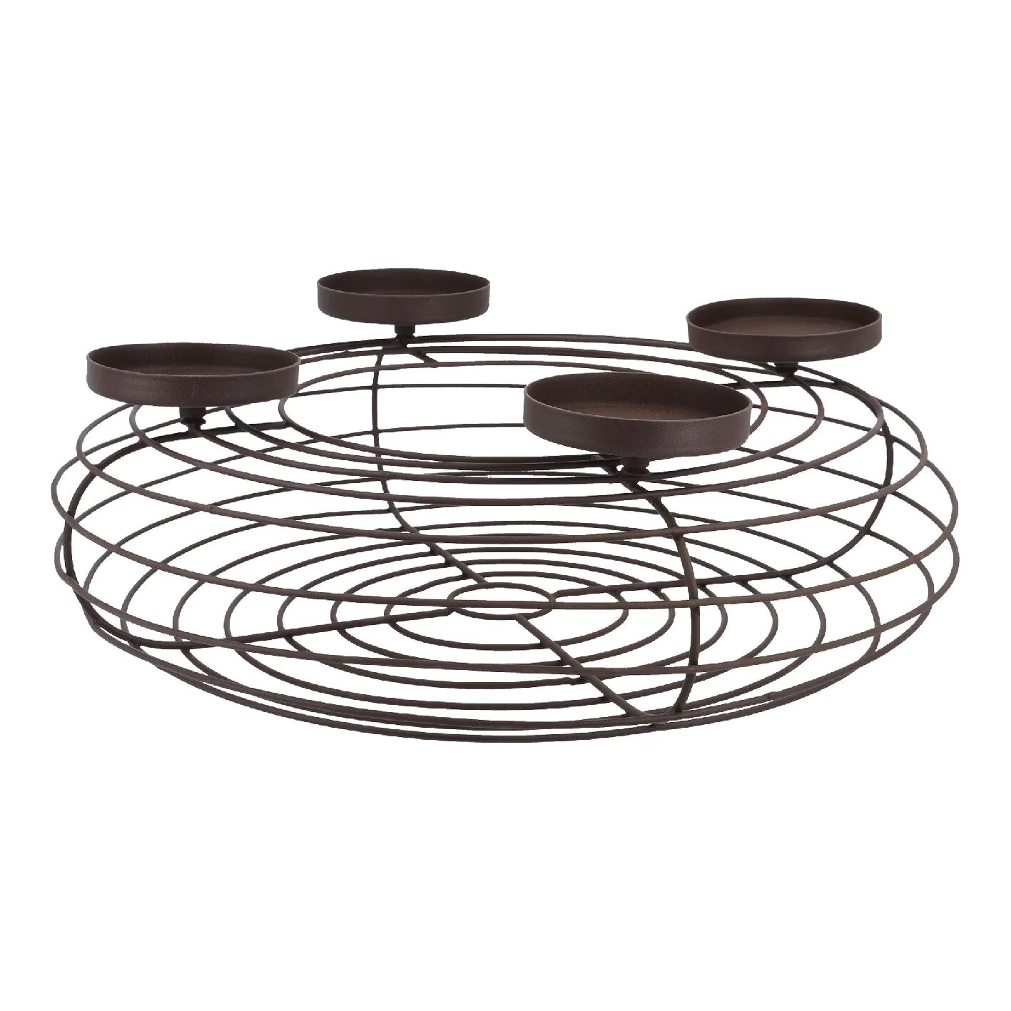 Adventskranz Rustik, Blockkerzen/braun matt, 36 cm