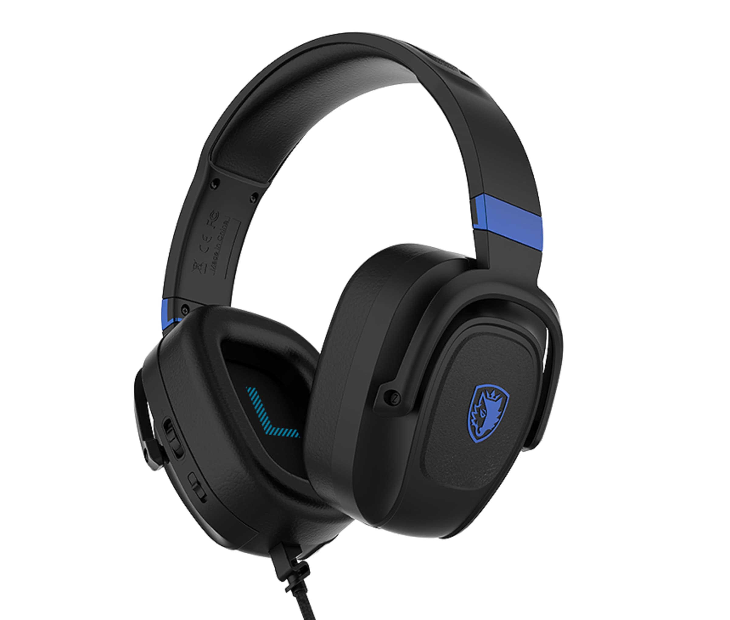 Sades Gaming-Headset »Zpower SA-732 Gaming Headset, schwarz/blau, USB, kabelgebunden« Stereo, Over Ear, PC, PST, XBox, Nintendo Switch, VR, Phone