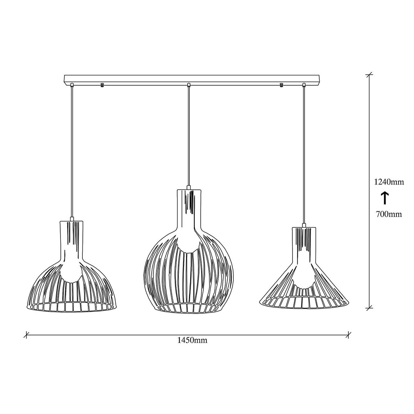 Sheen Suspension Fellini noire - 145x38x158 cm