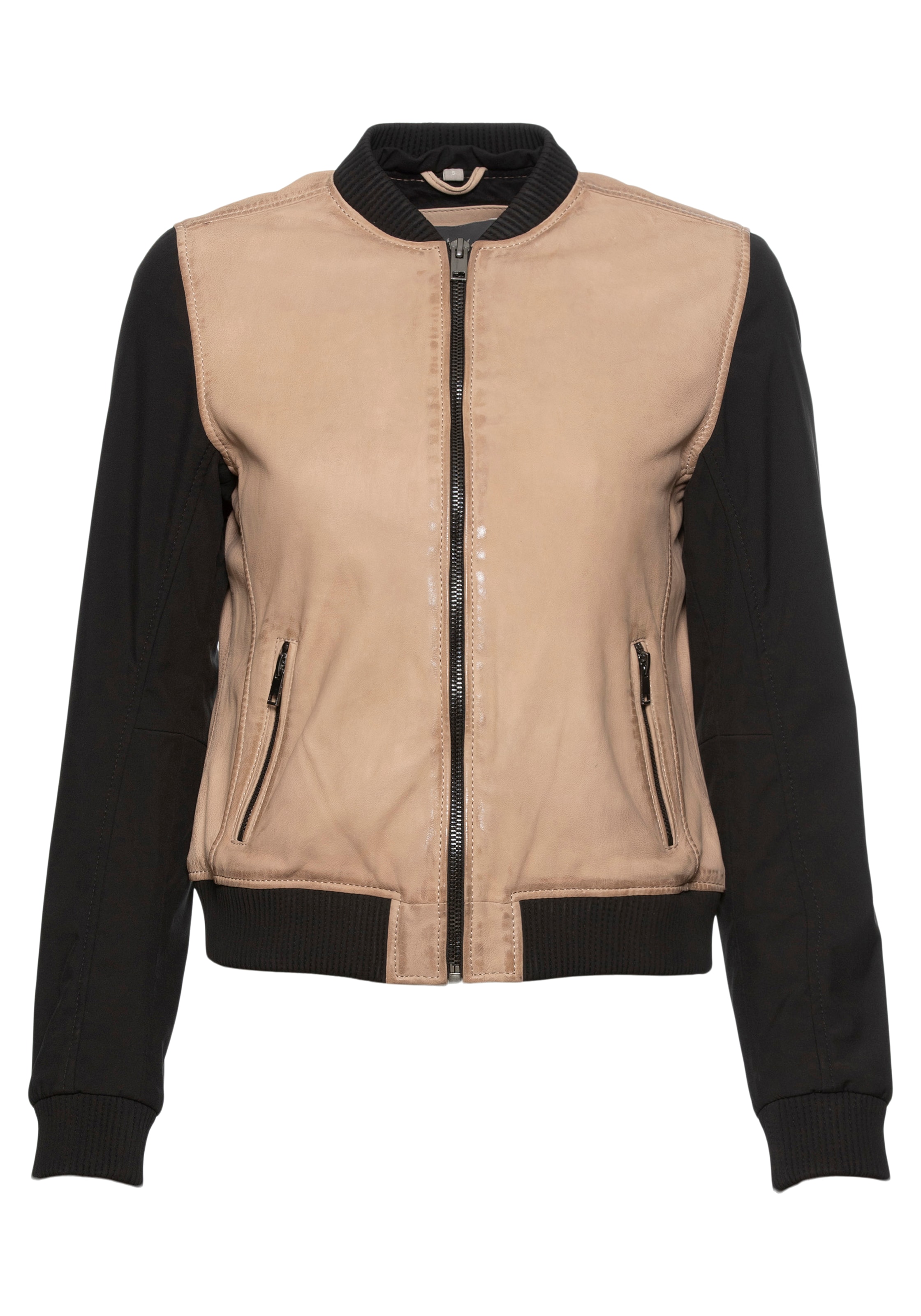 Mauritius Lederjacke »GWHanja OT« mit Kapuze im Materialmix