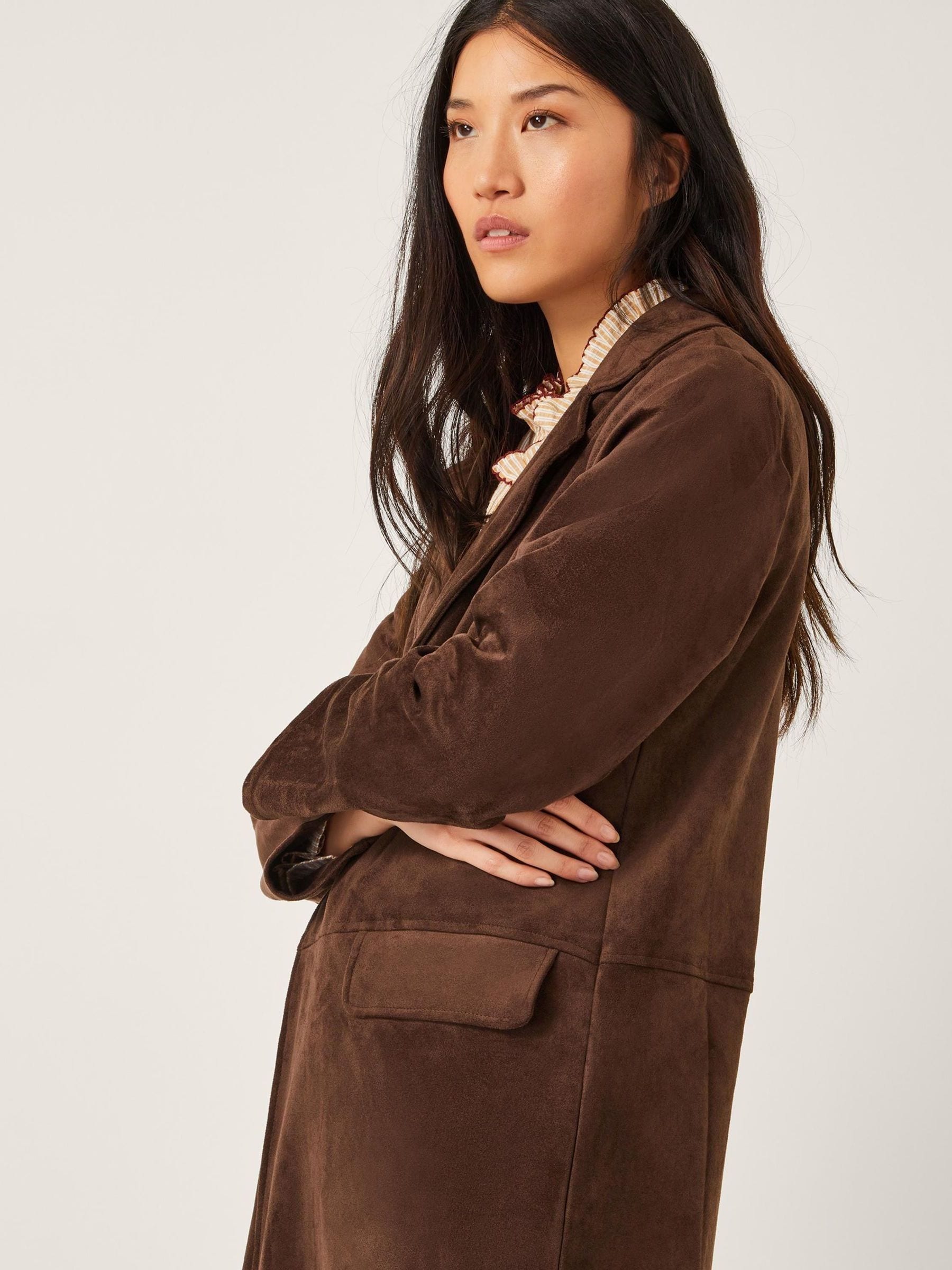 Monsoon Tove trenchcoat van imitatiesuède