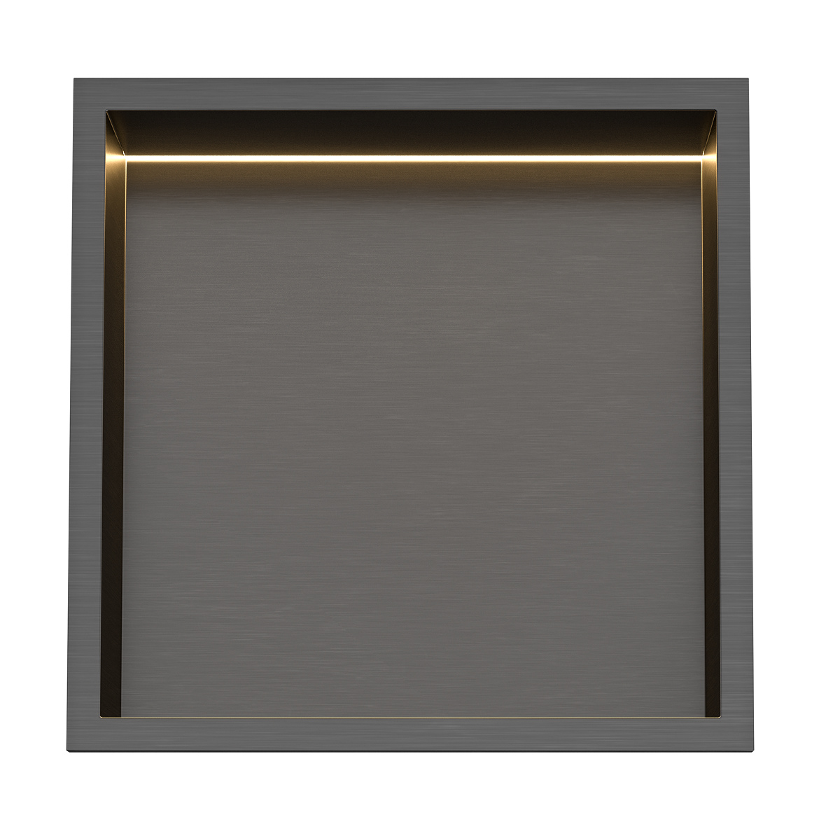 Saniclear Lucio inbouwnis met LED verlichting 30x30cm verouderd ijzer - gunmetal