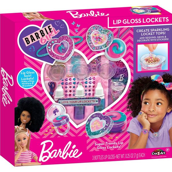 Cra-z-art Conjunto De Medalhões De Brilho Labial Boneca Sparkling Sweet Heart Barbie