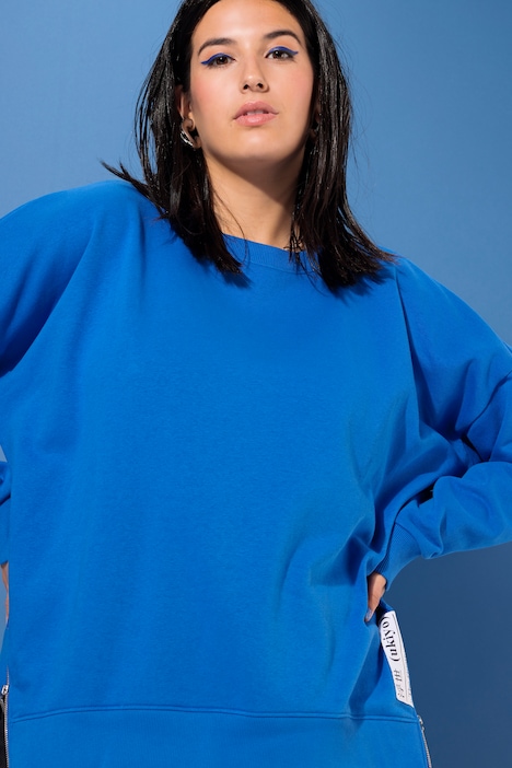 Sweatshirt, oversized, Layering-Look, Seitenzipper