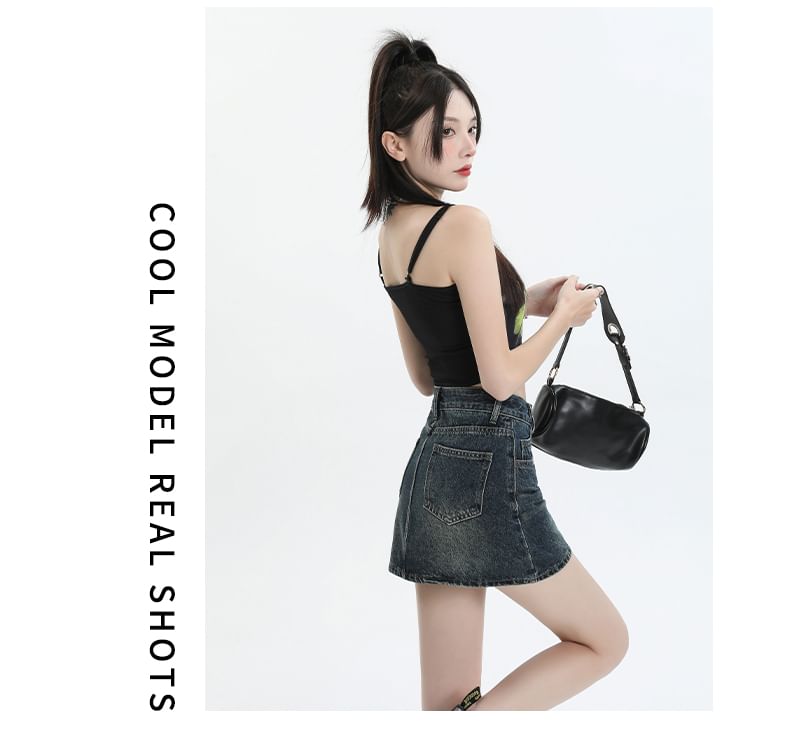 Yohana - Denim minirok met middelhoge taille