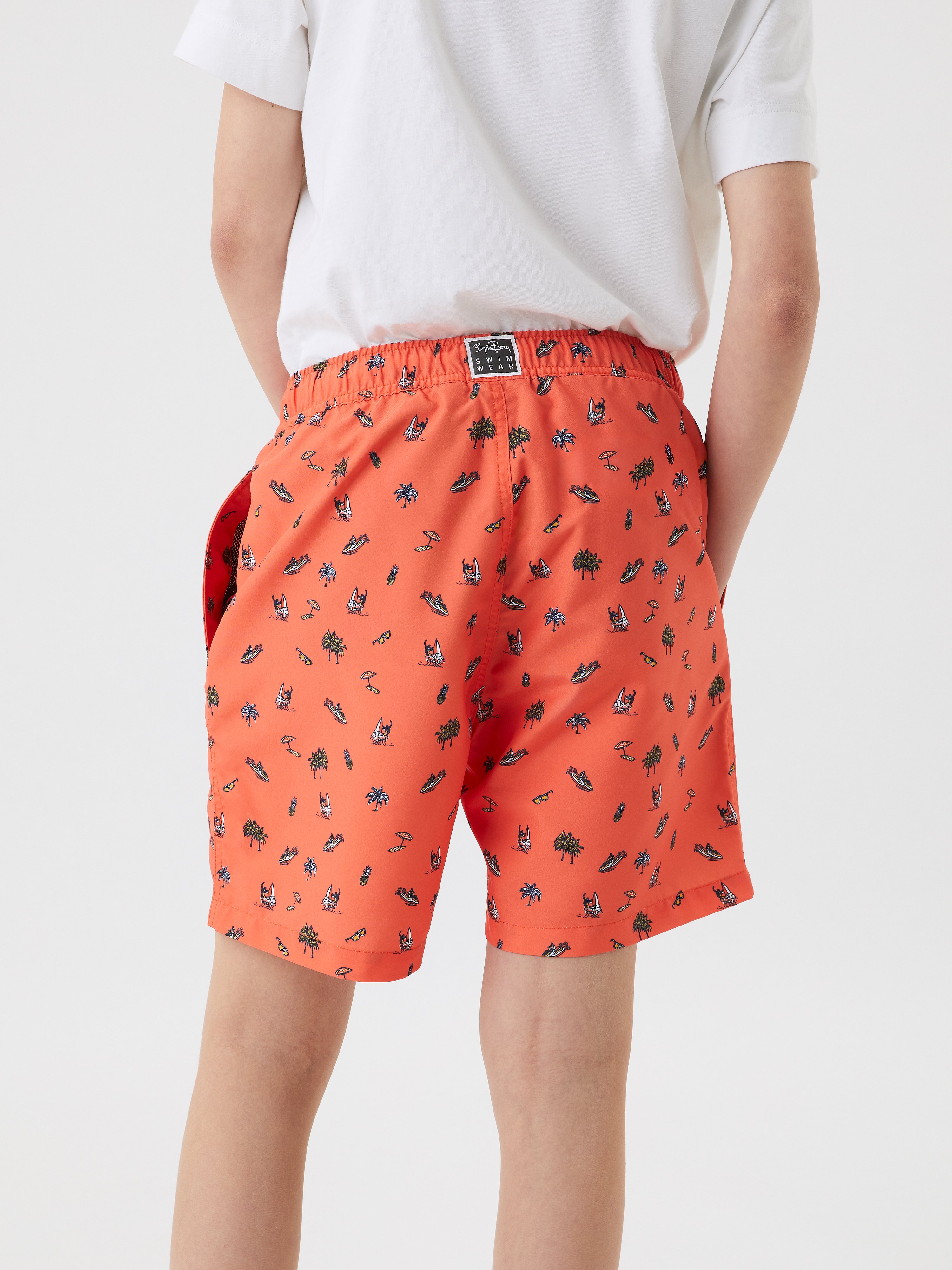 Borg Print Swim Shorts Junior P0304 - BB Small Boat