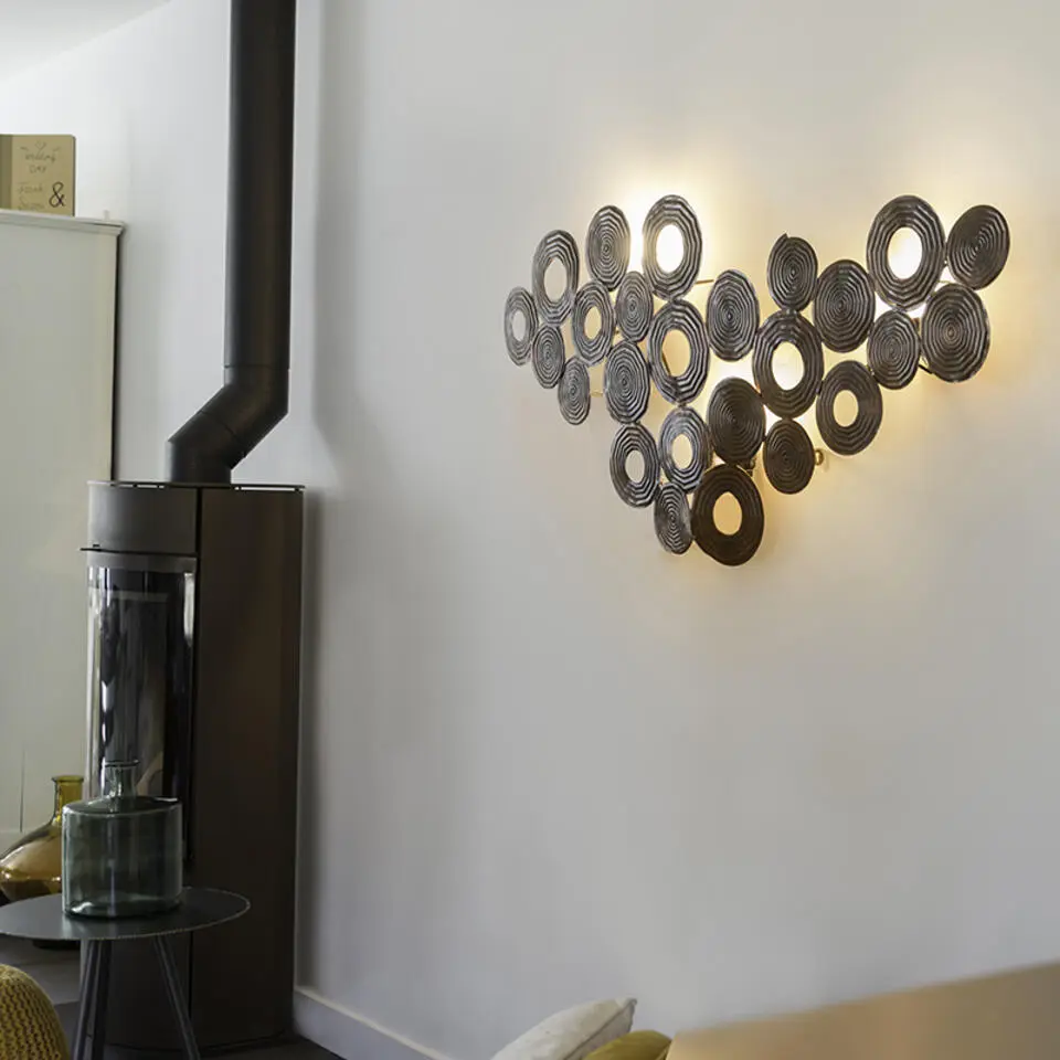 Qazqa wandlampen circles bruin e27
