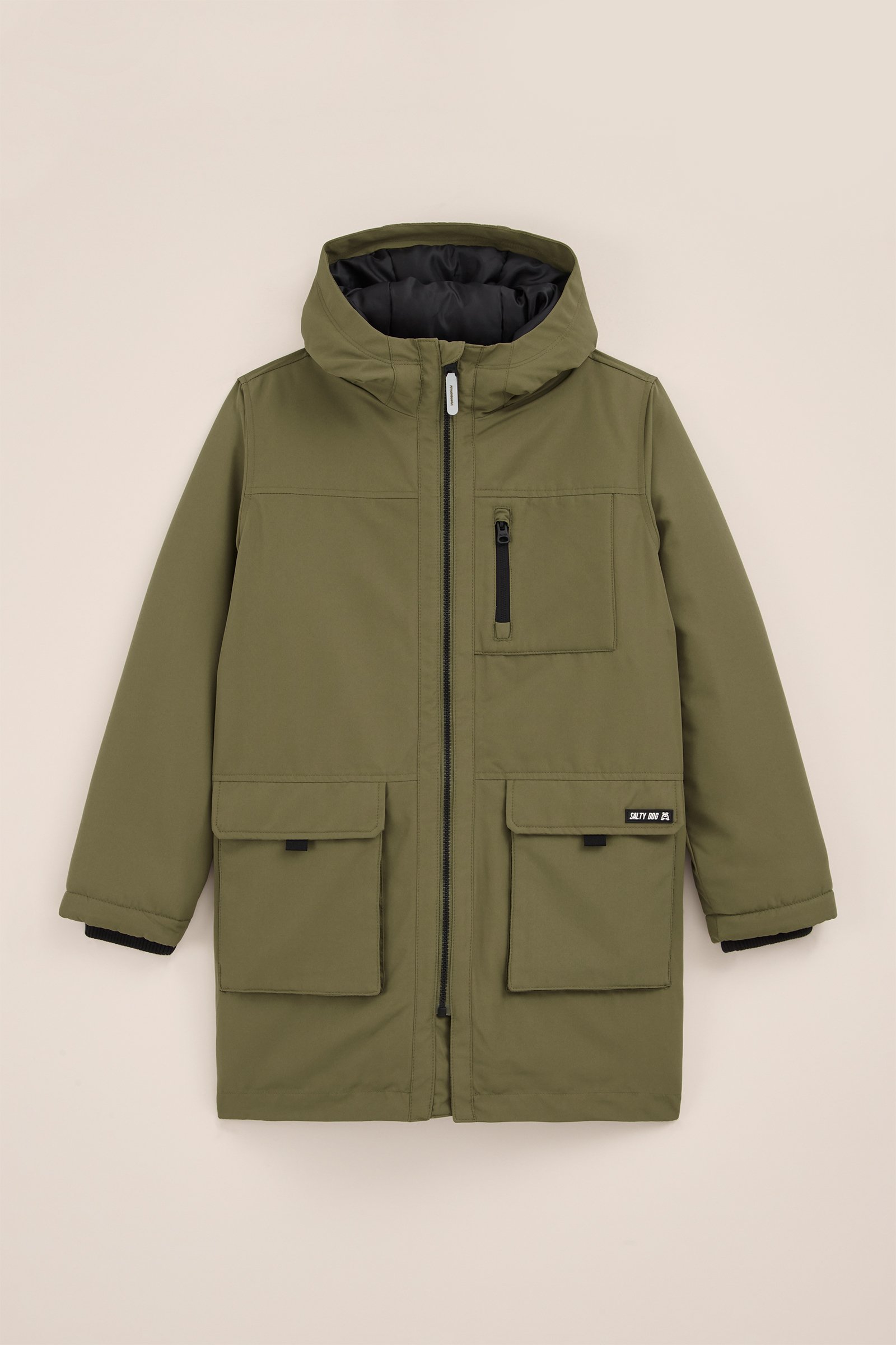 Jongens gewatteerde parka Salty Dog Olijfgroen