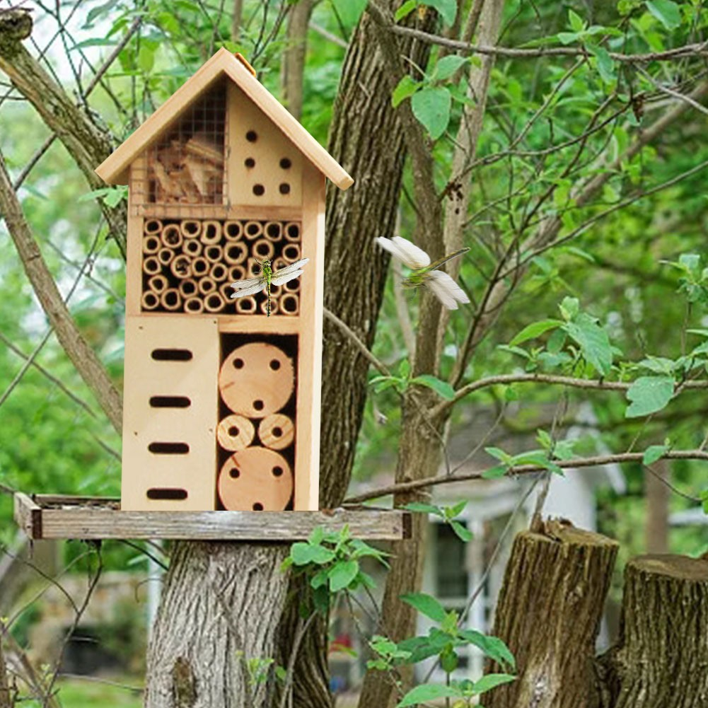 (263x135mm) Insekten Hotel Zuchtnest Garten Haus Nistkasten für Bienen / Schmetterlinge / Marienkäfer - Braun