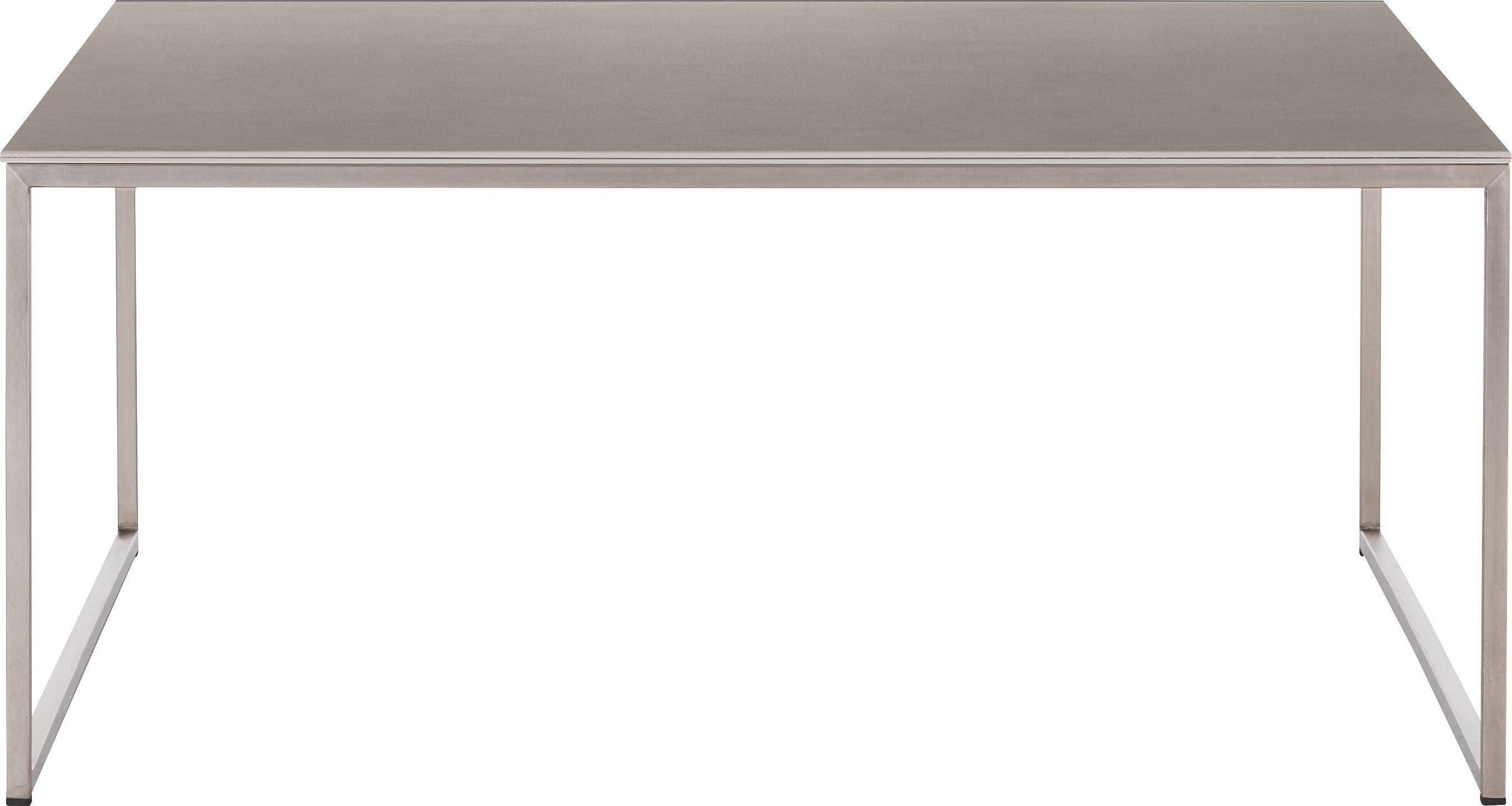 AVEA Salontisch - Beton hell / Edelstahl / B: 90.0 cm x T: 90.0 cm x H: 39.6 cm