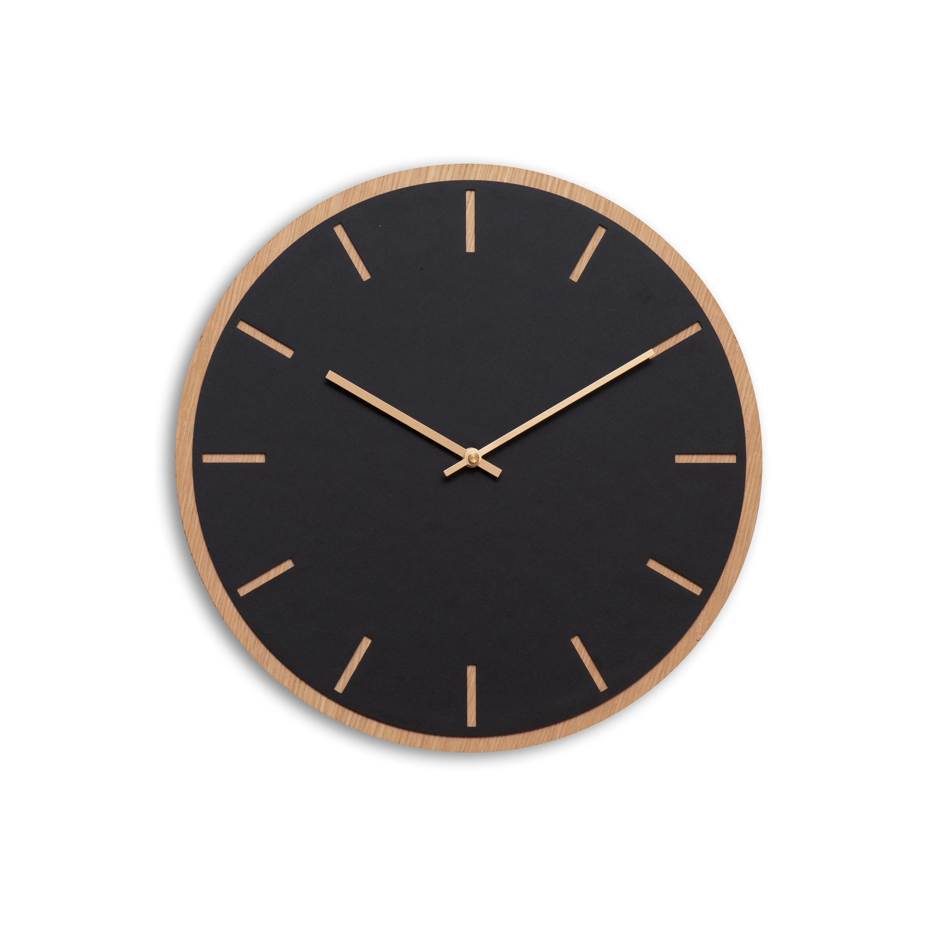 Hemverk  Nero Oak vægur, sort - Ø38 cm.