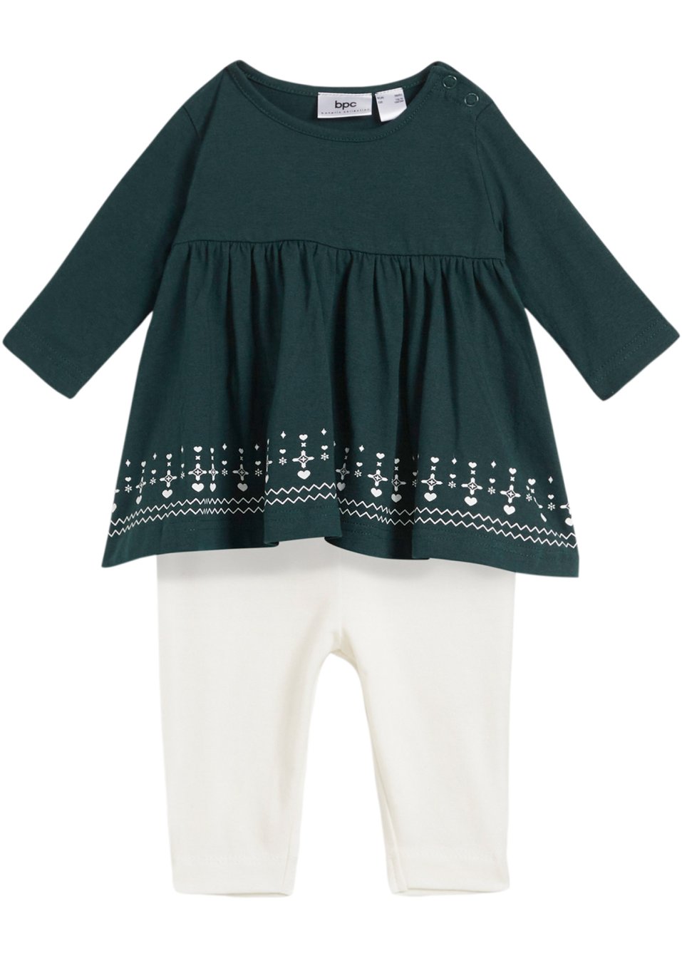 Robe manches longues + legging bébé en coton (Ens. 2 pces.)