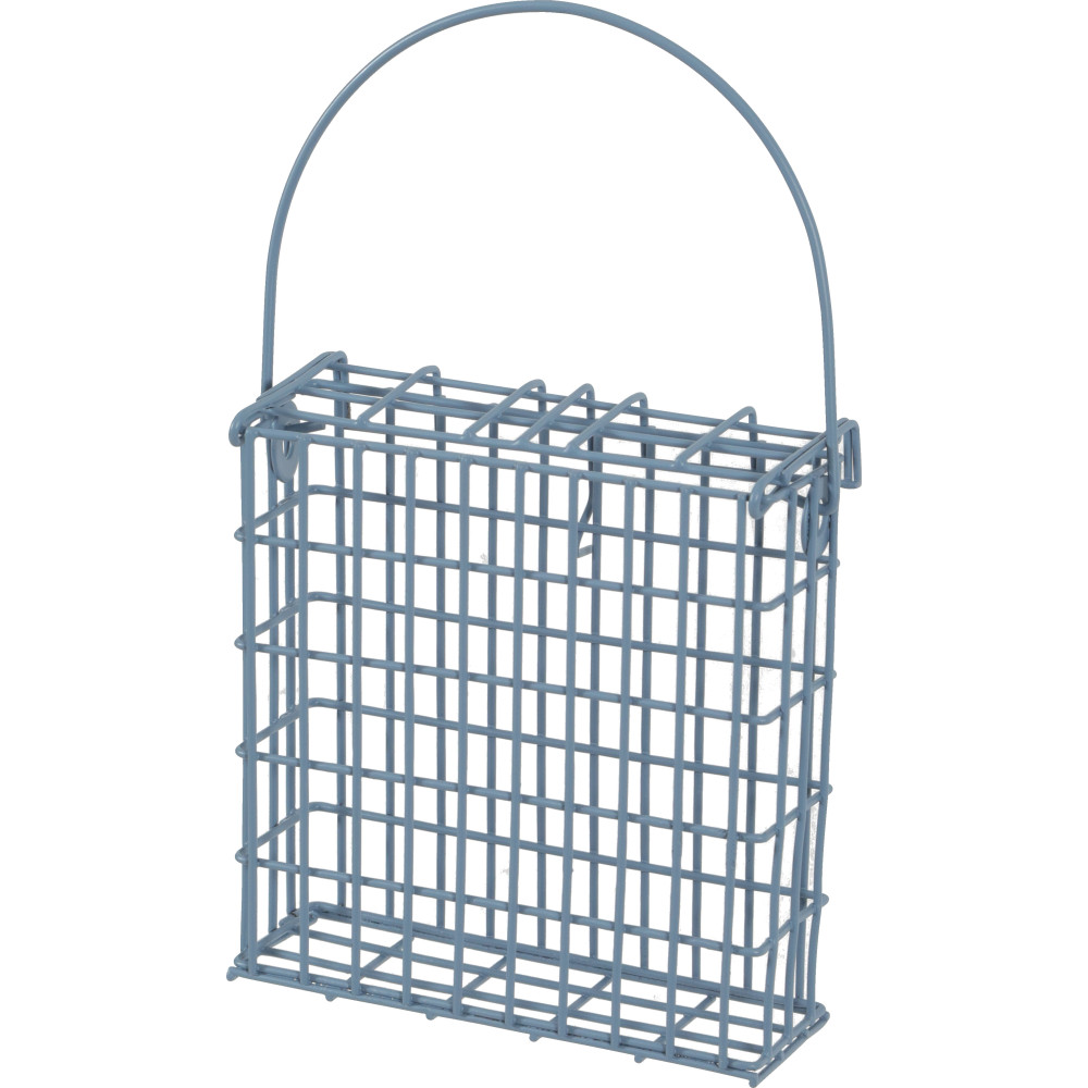 Support pour pain de graisse en métal orage bleu pour oiseaux