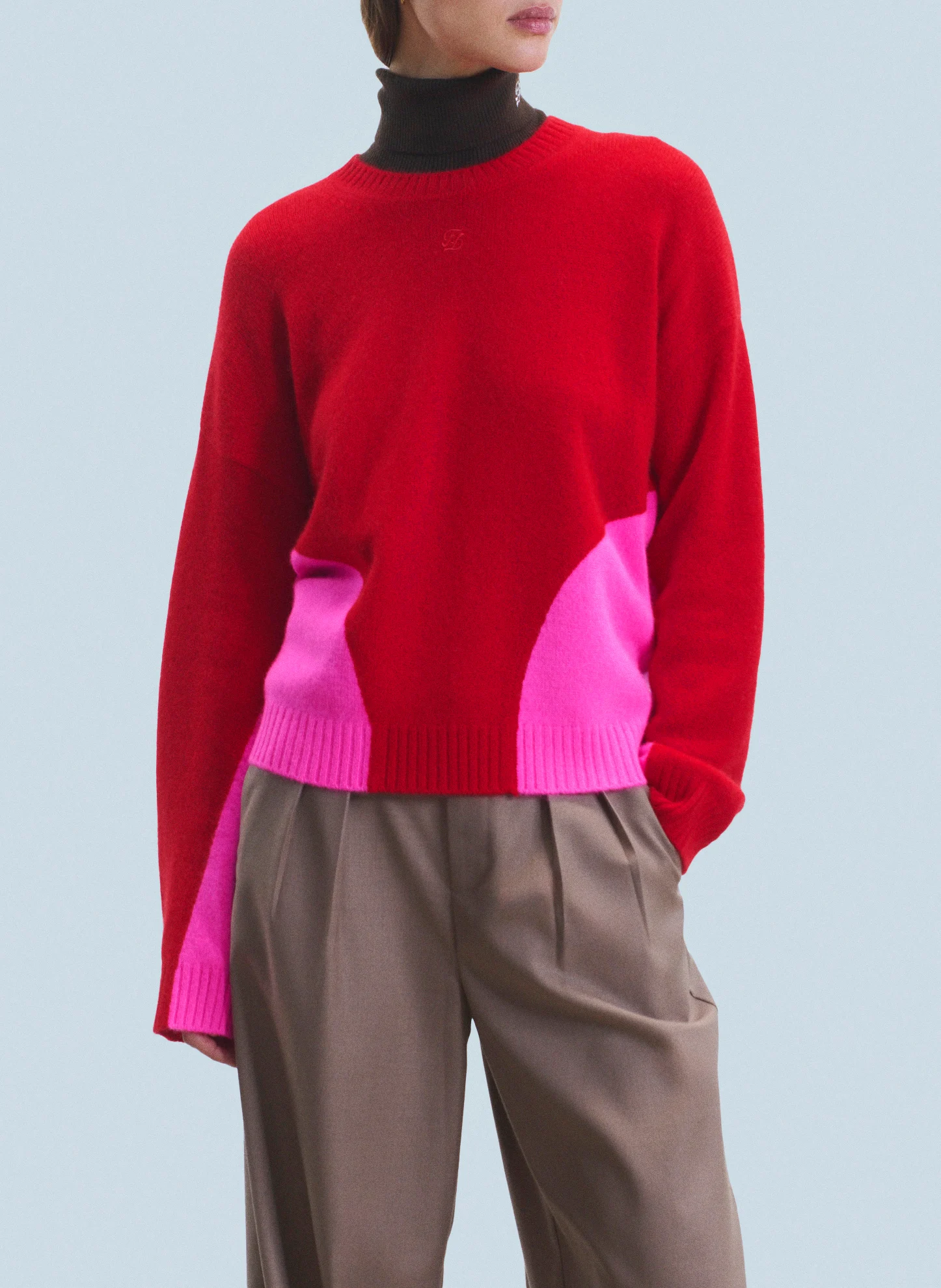 Pull col rond en cachemire | Rouge