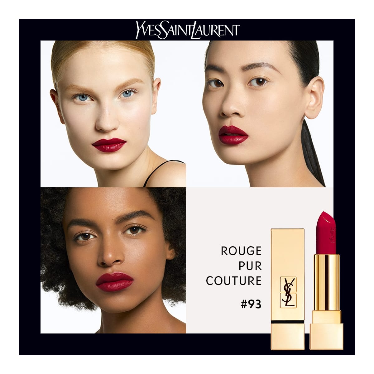 YVES SAINT LAURENT Rouge Pur Couture Rouge à Lèvres Satiné Longue Tenue et Confort
