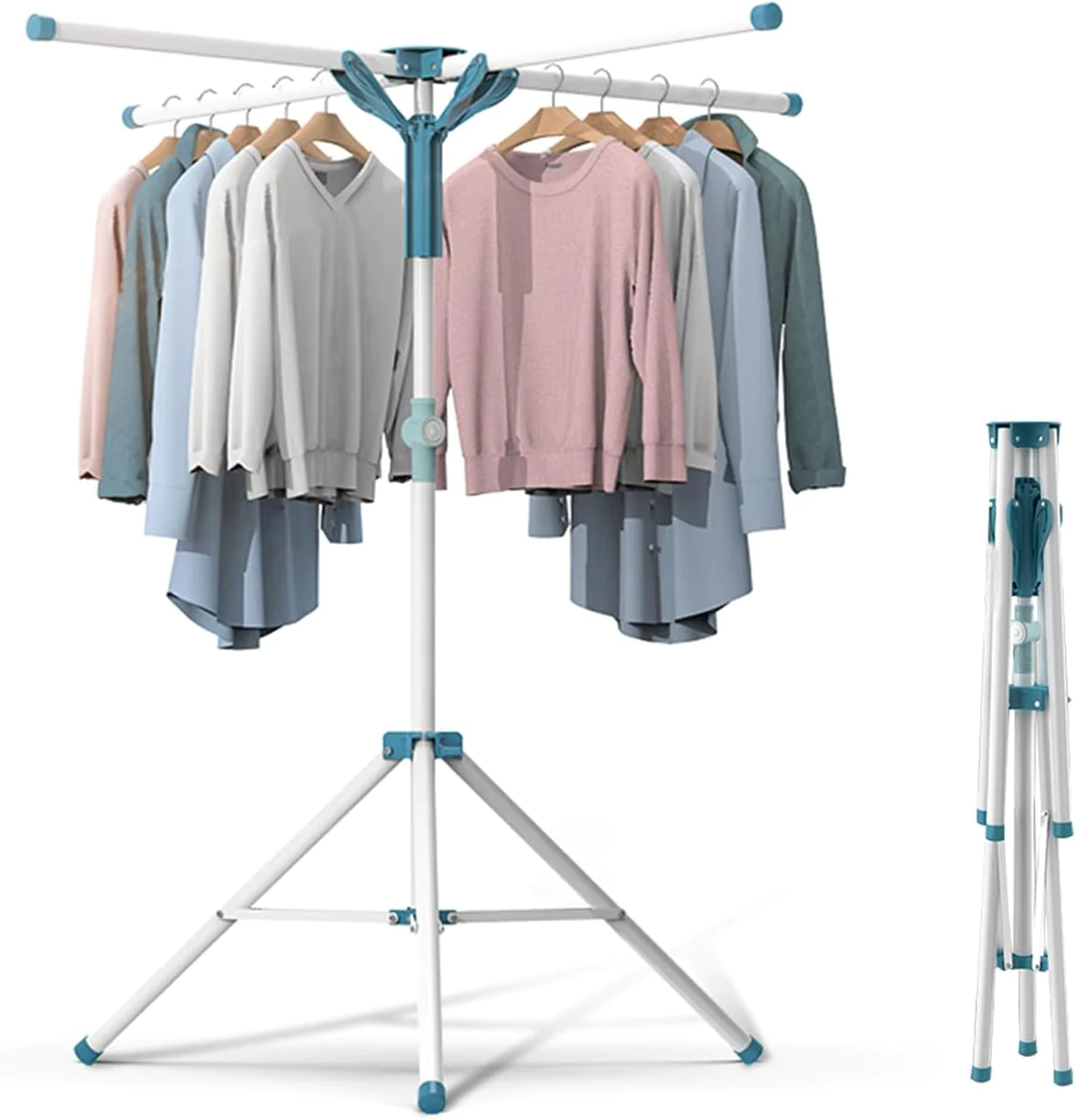 Séchoir à Linge Etendoir à Linge Pliable Intérieur et Extérieur avec 4