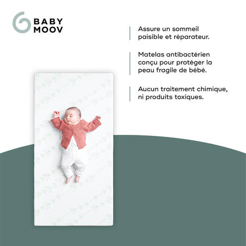 Matelas Cosy'Lite antibactérien 70x140 cm Blanc - BABYMOOV