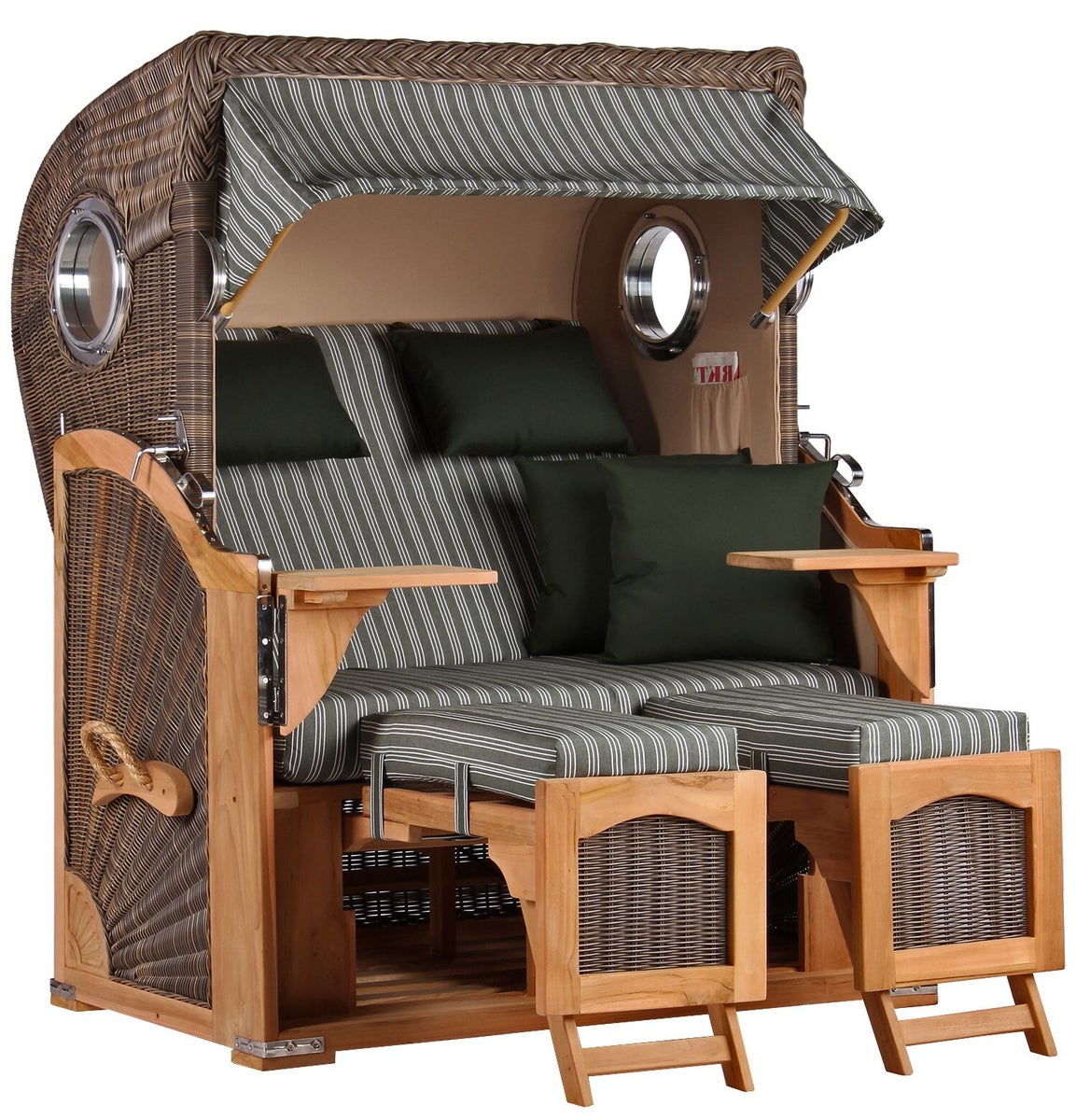 Strandstoel Rantum teak PE grijs design 504