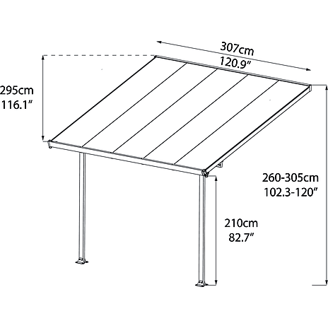 Palram - Canopia Feria terrasseoverdækning 9,0 m2 - antracit
