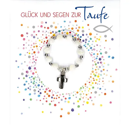 Butzon & Bercker Taufarmband aus Glasperlen Segen zur Taufe