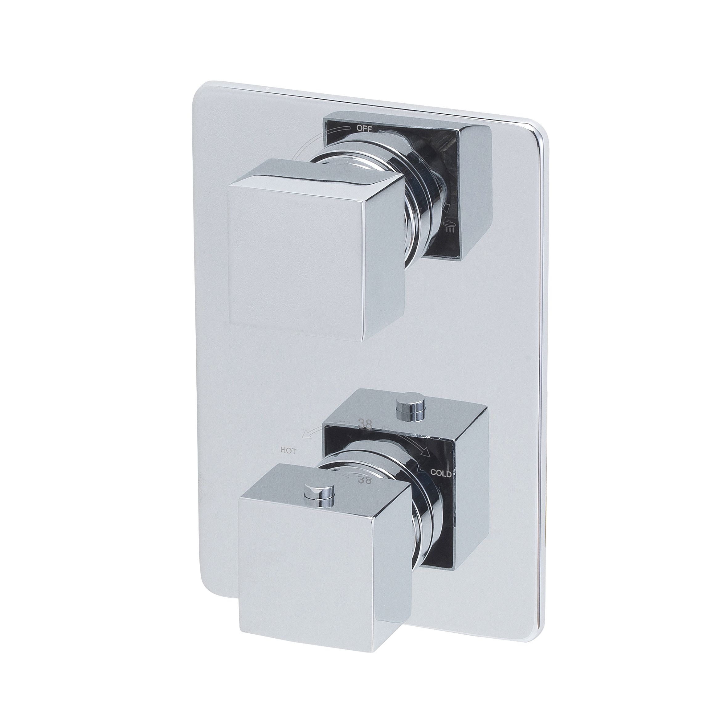 Mueller Cube afbouwdeel 2wegs inbouwthermostaat chroom