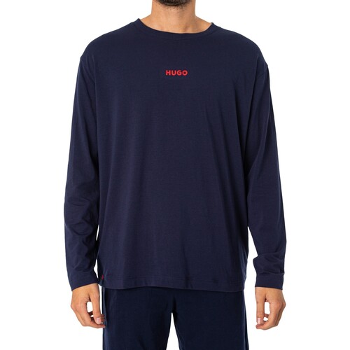 BOSS - Camiseta De Manga Larga Linked Longue Azul