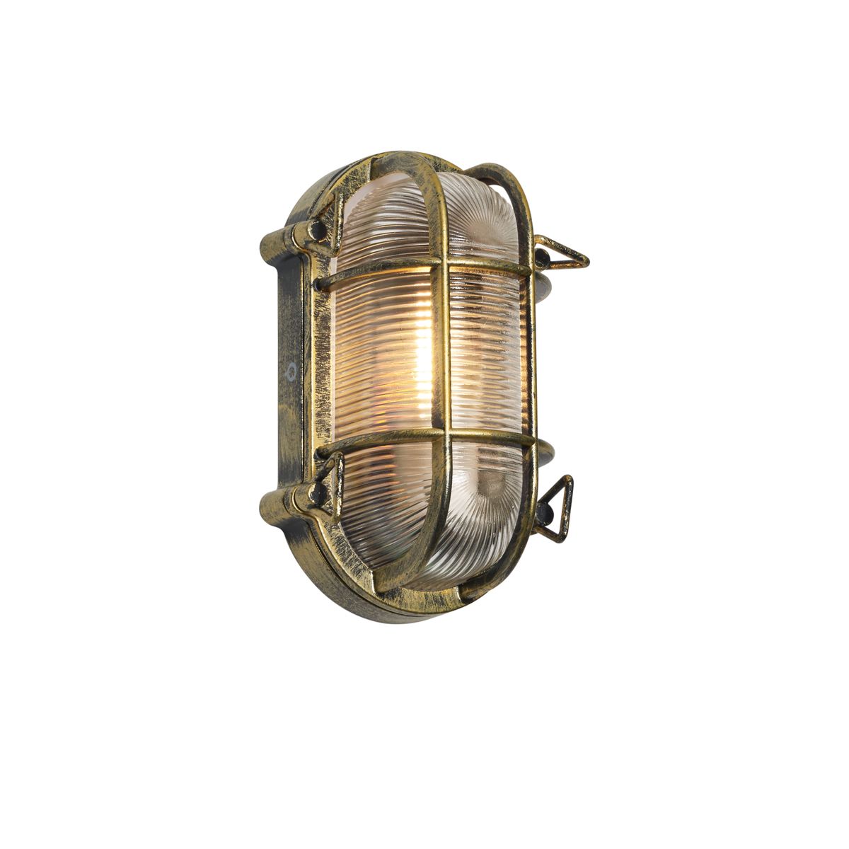 Buiten wand- en plafondlamp antiek goud ovaal IP44 - Noutica
