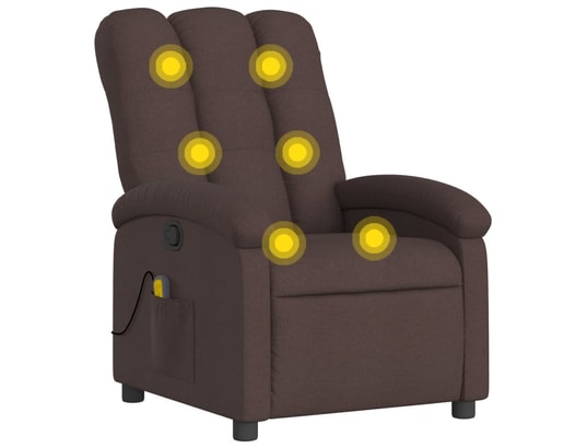 VIDAXL - Fauteuil Relaxation Fauteuil de massage inclinable - Brun foncé - 70x93x101cm