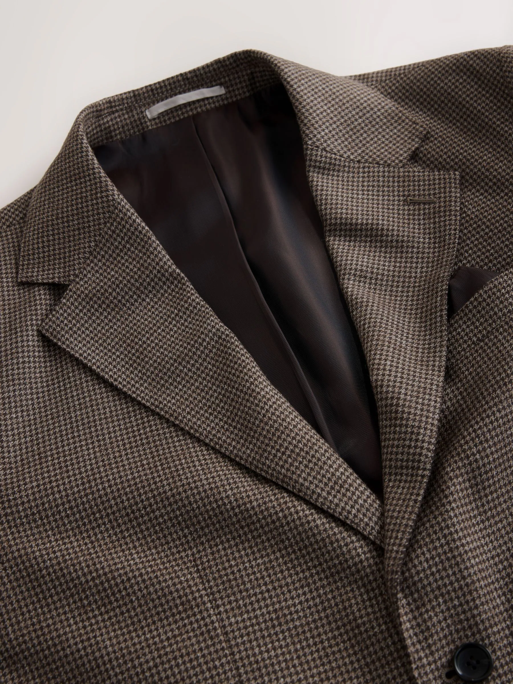 Bruin - Tailored Fit Wool Blend Puppy Tooth Texture Suit Jacket