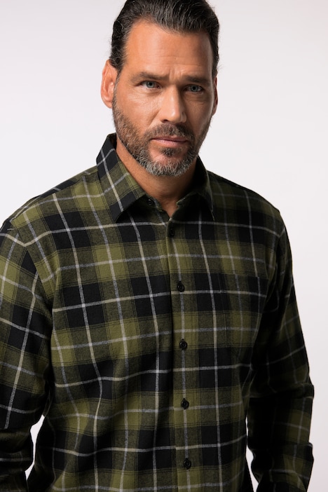 JP 1880 Karo-Flanellhemd, Kentkragen, Modern Fit, bis 8 XL