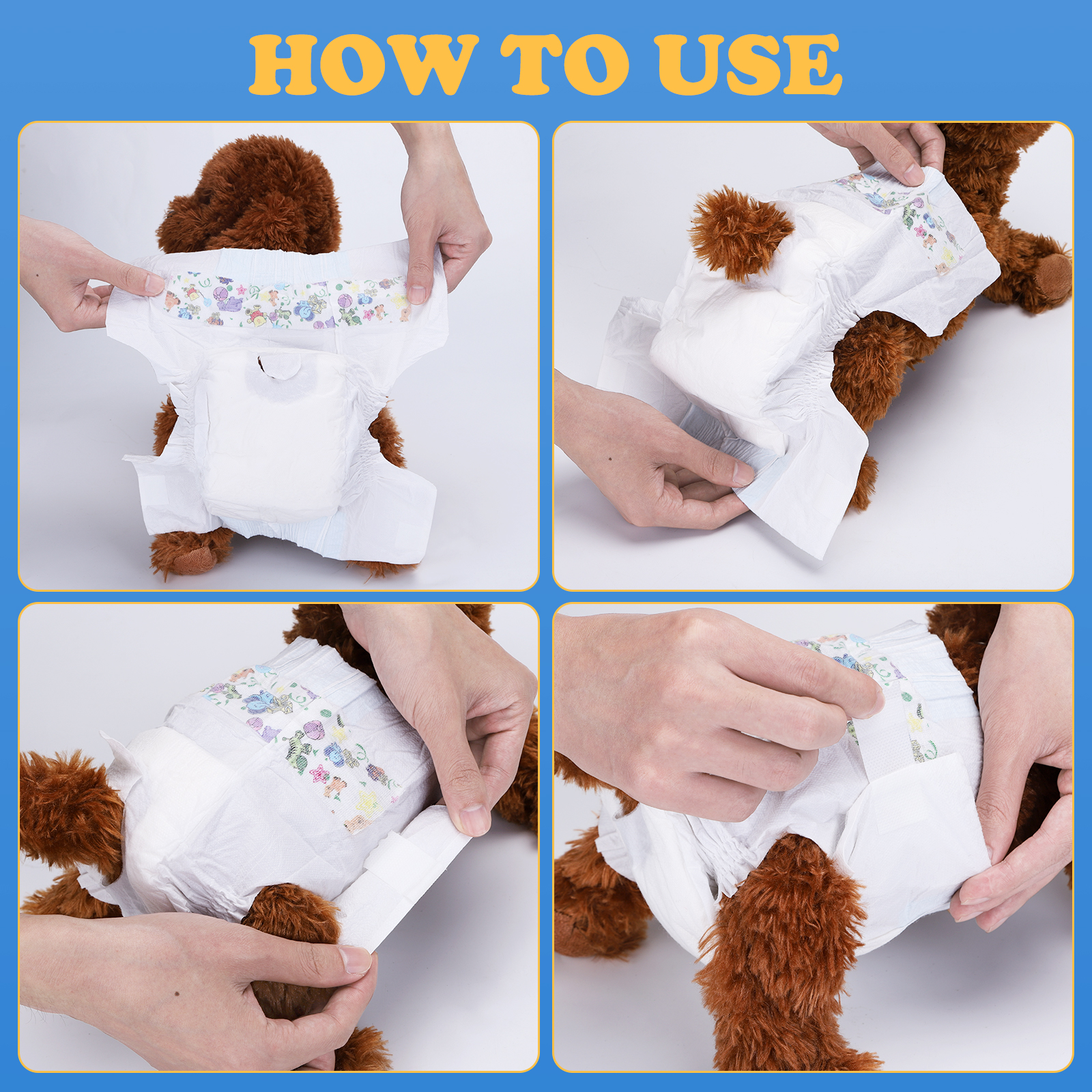 Nobleza 12 fraldas descartáveis para cadelas, ideais para treinamento, superabsorventes e para animais de estimação. Tamanho G.