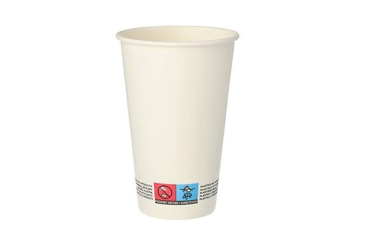 Einweg-Kaffeebecher Pappe 300 ml 50 Stück, WeissHitzebeständiger Pappbecher