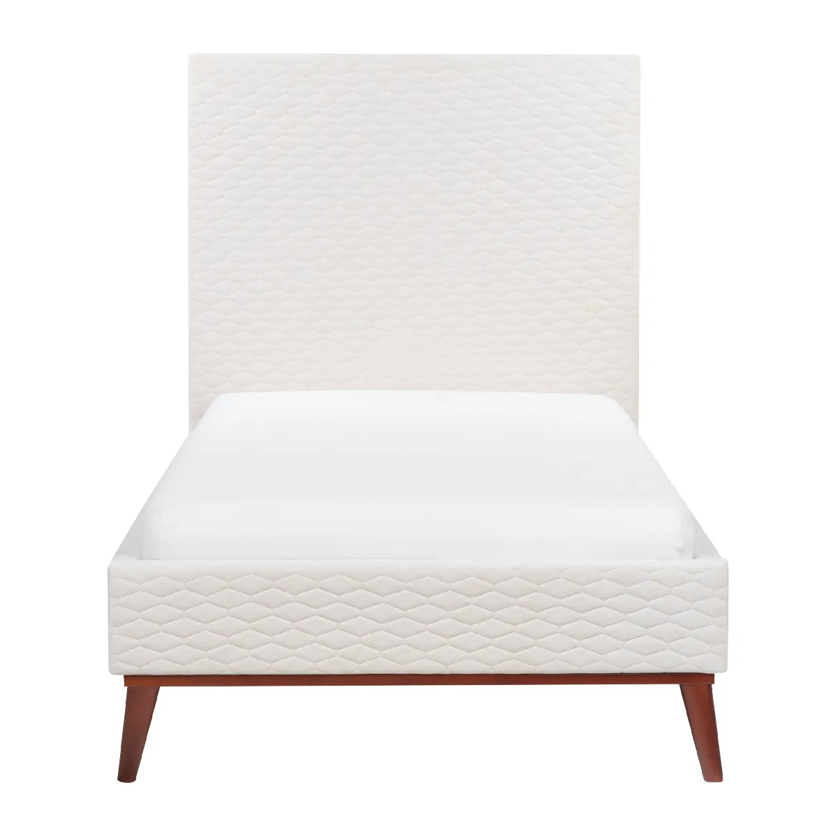 BELIANI Lit BAYONNE 90x200 - Blanc cassé