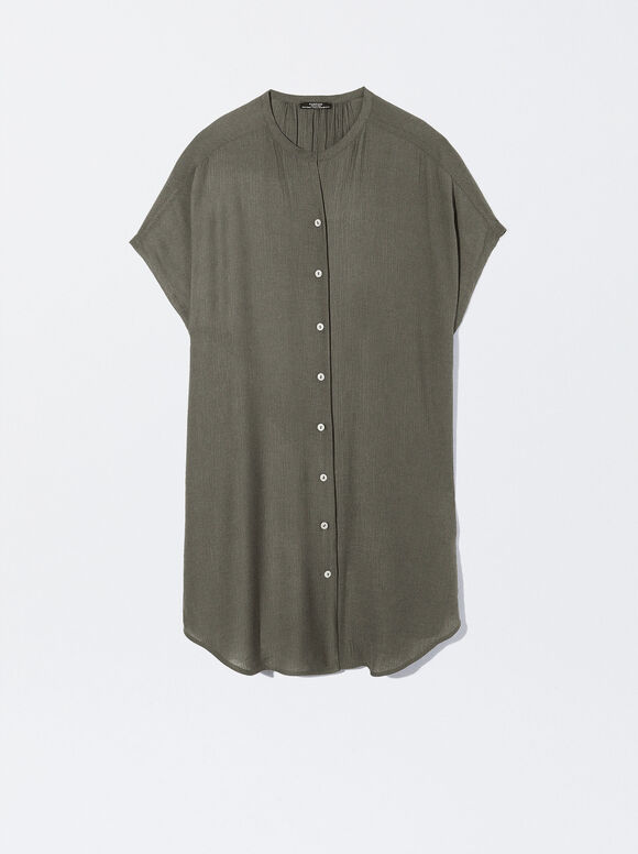 Vestido camisa fluido - Cáqui