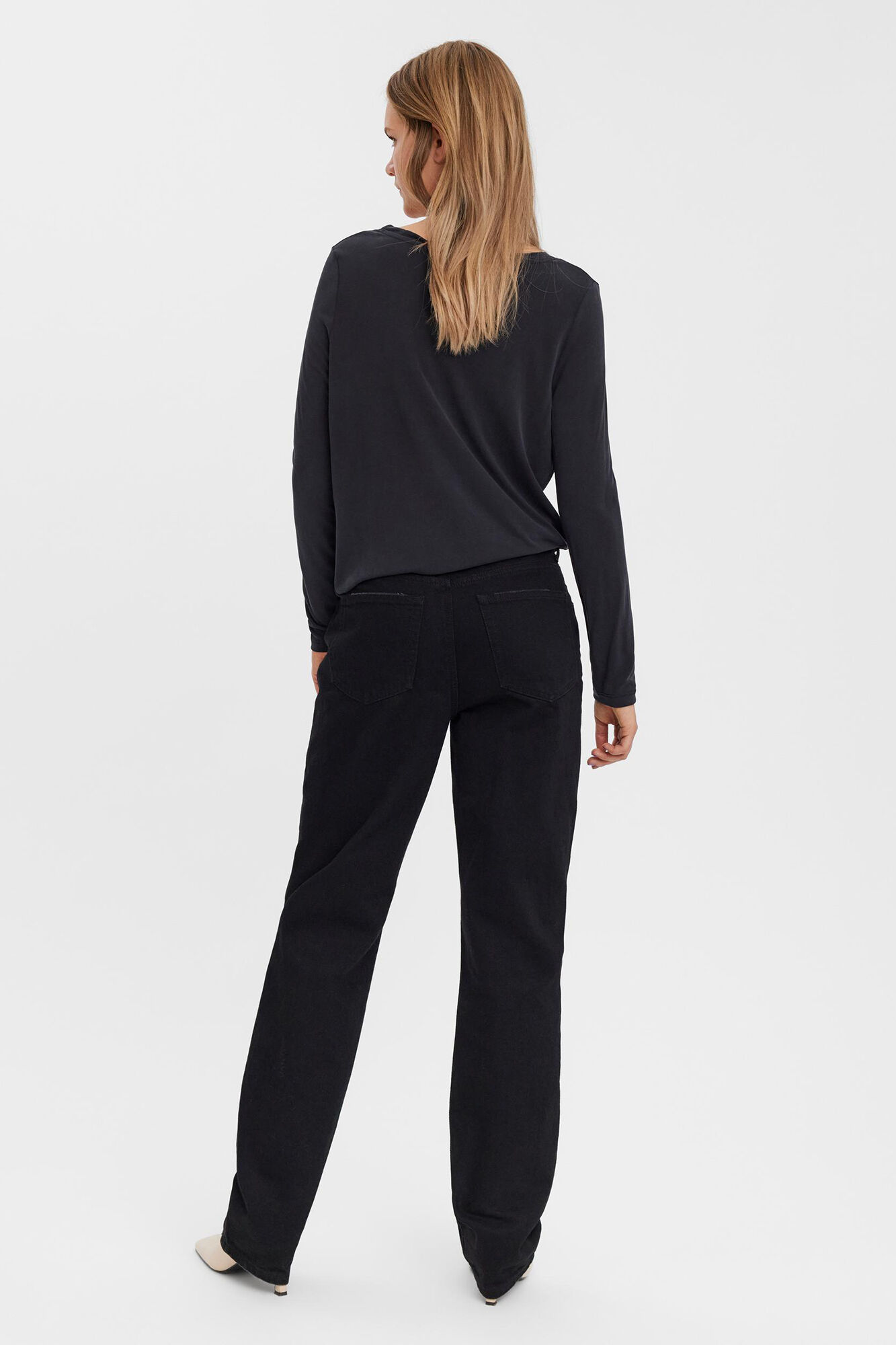Blusa de manga comprida em TENCEL - Preta